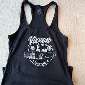 DIXXON Black Graphic“Sassy Girl” racer back Tank Top size XL